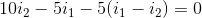 10i_2-5i_1-5(i_1-i_2)=0