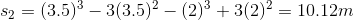 s_2=(3.5)^3-3(3.5)^2-(2)^3+3(2)^2=10.12m