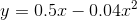 y=0.5x-0.04x^2