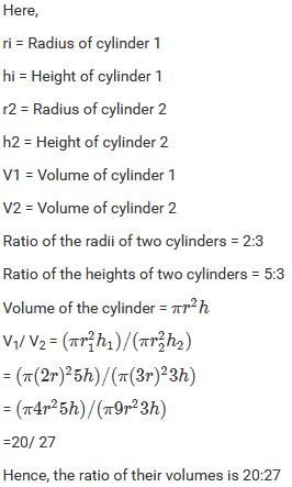 Mensuration III (Surface Area and Volume of a Right Circular Cylinder) Exercise 22.2