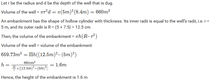 Mensuration III (Surface Area and Volume of a Right Circular Cylinder) Exercise 22.2