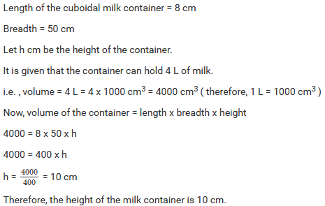 Mensuration II (Volumes and Surface Areas of a Cuboid and a Cube) Exercise 21.1