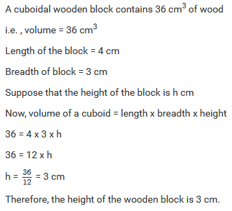 Mensuration II (Volumes and Surface Areas of a Cuboid and a Cube) Exercise 21.1