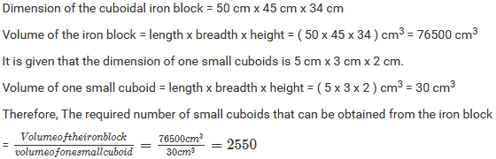 Mensuration II (Volumes and Surface Areas of a Cuboid and a Cube) Exercise 21.1