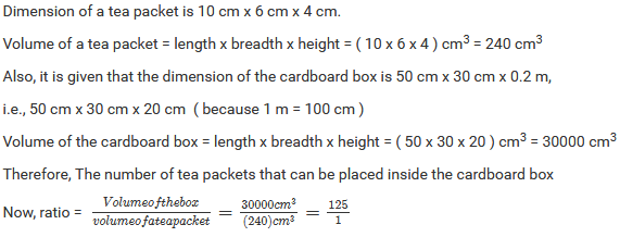 Mensuration II (Volumes and Surface Areas of a Cuboid and a Cube) Exercise 21.1