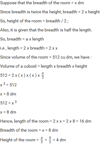 Mensuration II (Volumes and Surface Areas of a Cuboid and a Cube) Exercise 21.4