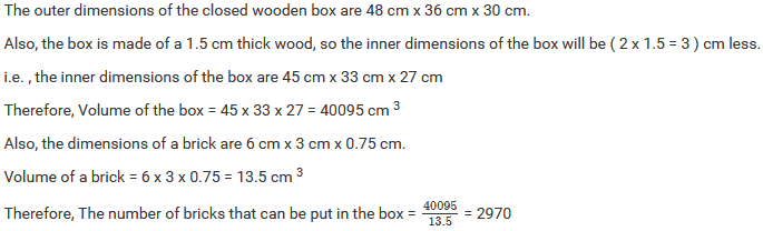 Mensuration II (Volumes and Surface Areas of a Cuboid and a Cube) Exercise 21.4