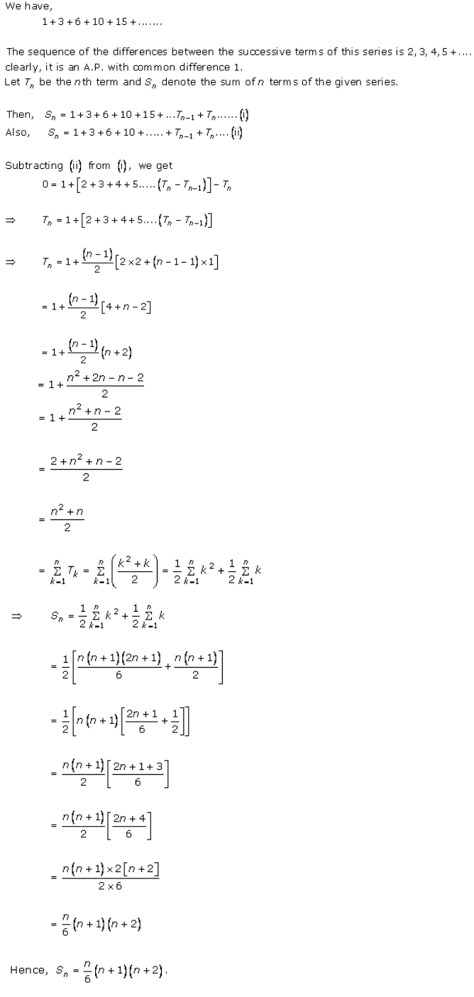 R.D. Sharma Solutions Class 11 | Math Chapter 21 Some Special Series Ex ...