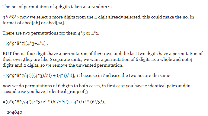 Algebra | 181906 - how many six digit numbers contain exactly 4 -askIITians