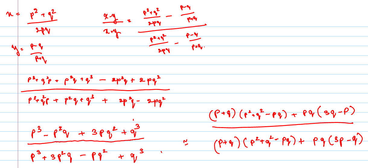 Algebra 229276 If X P 2 Q 2 2pq And Y P Q P Q Find The Value