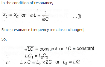 In a LCR circuit capacitance is changed from C to 2C. For the resonant ...