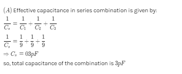 Three Capacitor Of Capacitance 9f Are Connected In Series What Is Th