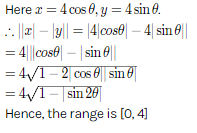 If Z X Iy And X 2 Y 2 16 Then Range Of X Y A 0 4 B 0 2 C 2 Askiitians