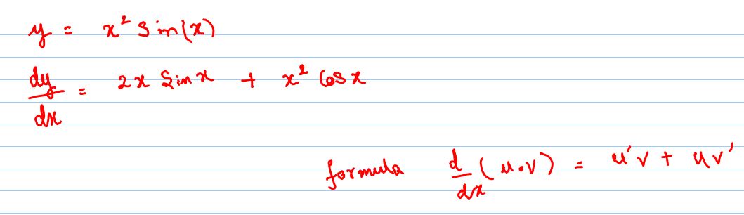 If Y X 2 Sinx Then Dy Dx Is 1 X 2 Cosx 2x 2 2xsinx 3 X 2 Cosx 2xsinx Askiitians