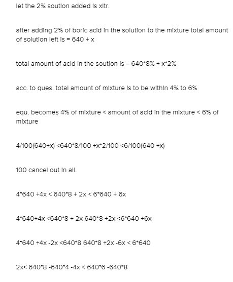 A Solution Of 8 Boric Acid Is To Be Diluted By Adding A 2 Boric Aci 