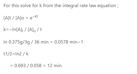 If 3 0g Of Substance A Decomposes For 36 Minutes The Mass Of Unreacted Askiitians