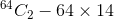 ^{64}C_2 - 64\times14