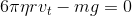 6\pi \eta rv_t - mg = 0
