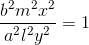 \frac{b^{2}m^{2}x^{2}}{a^{2}l^{2}y^{2}} = 1