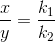 \frac{x}{y} =\frac{k_1}{k_2}