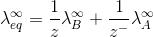 \lambda ^\infty _e_q = \frac{1}{z}\lambda ^\infty _B +\frac{1}{z^-}\lambda ^\infty _A