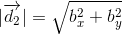 |\overrightarrow{d_{2}}| = \sqrt{b_{x}^{2} + b_{y}^{2}}