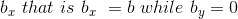b_{x}\ that\ is\ b_{x}\ = b\ while\ b_{y} = 0