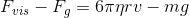 F_{vis} - F_g = 6\pi \eta rv - mg