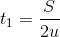 t_1 = \frac{S}{2u}