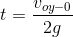 t = \frac{v_{oy-0}}{2g}