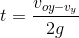 t = \frac{v_{oy-v_{y}}}{2g}