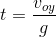 t = \frac{v_{oy}}{g}