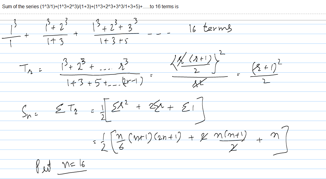 Sum Of The Series 1 3 1 1 3 2 3 1 3 1 3 2 3 3 3 1 3 5 To Askiitians