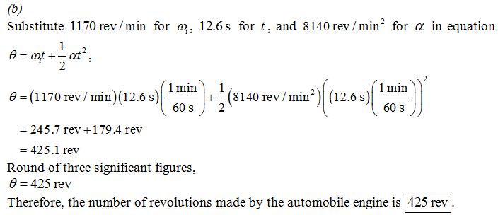 The angular speed of an automobile engine is increased uniformly from