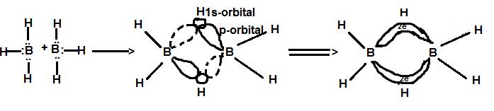 what is the lewis(electron dot) structure of the compound - B2H6