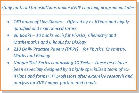 askIITians Online KVPY Coaching Program for Class 11 & Class 12 students