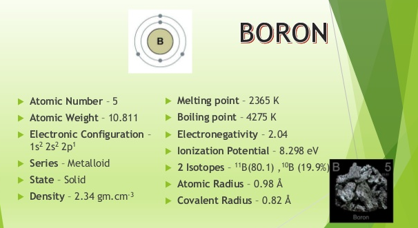 physical properties of boron