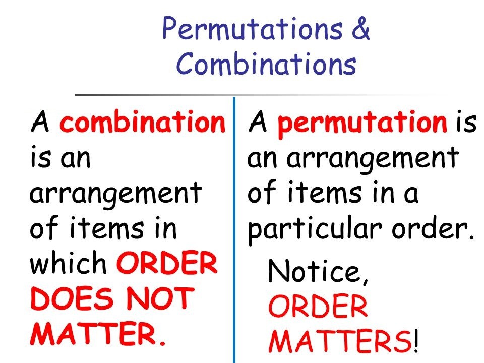 permutation and combination formula