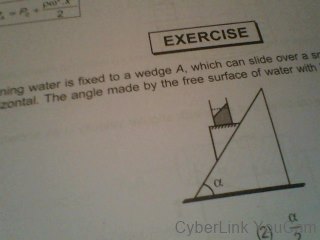 Question image for A glass containing water is fixed to a wedge A, wh