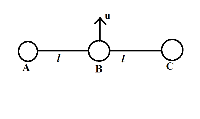 Three identical balls are connected by light in-extensible strings wi ...