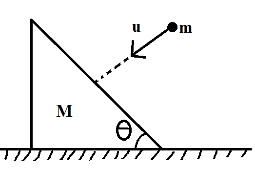 Question image for In the figure shown, a ball of mass m collides pe