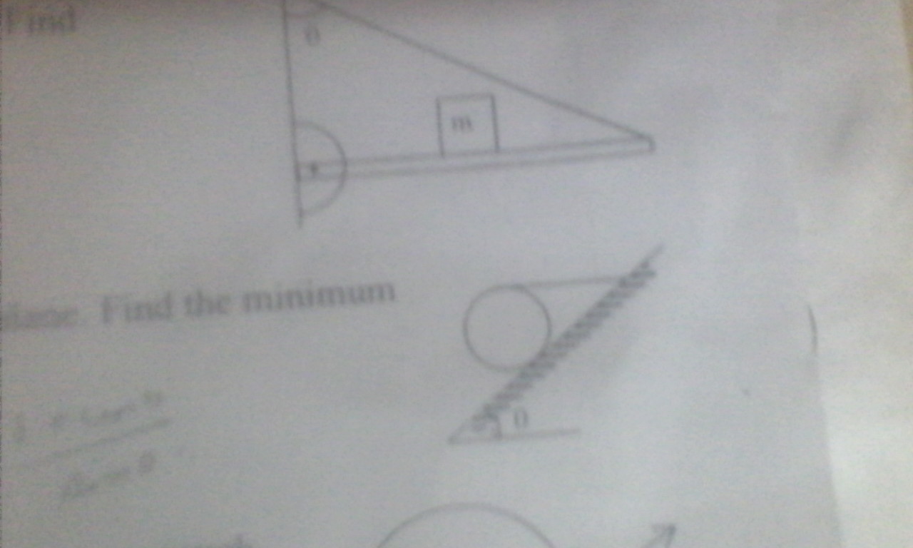 Question image for A cylinder is in rotational equilimbrium on an inc