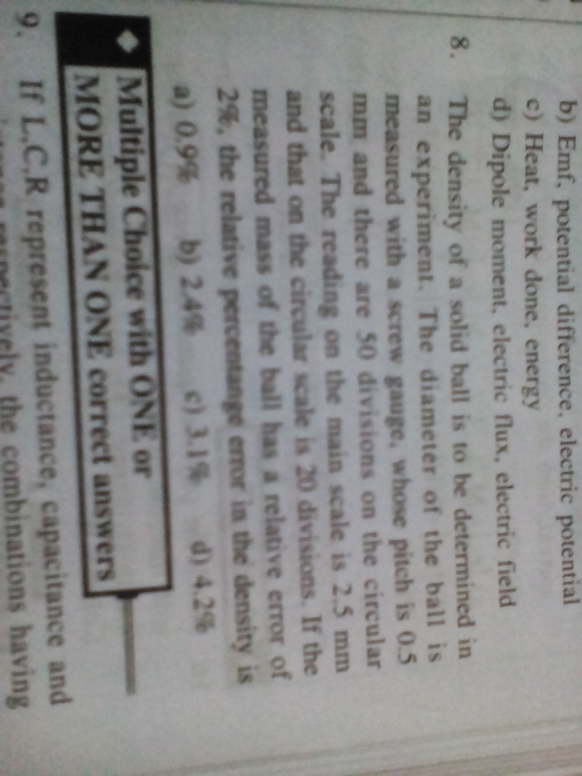 Question image for Question.no.8. How do we find the relative percen