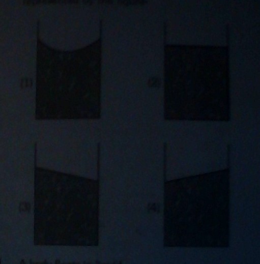 Question image for a beaker half filed with water is accelerated tow