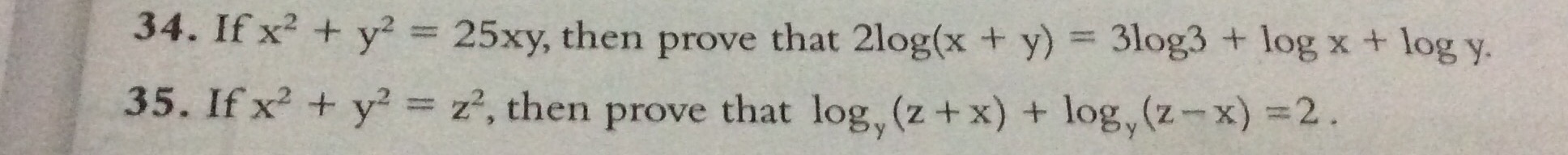 Question image for Please solve both questions....its related to log