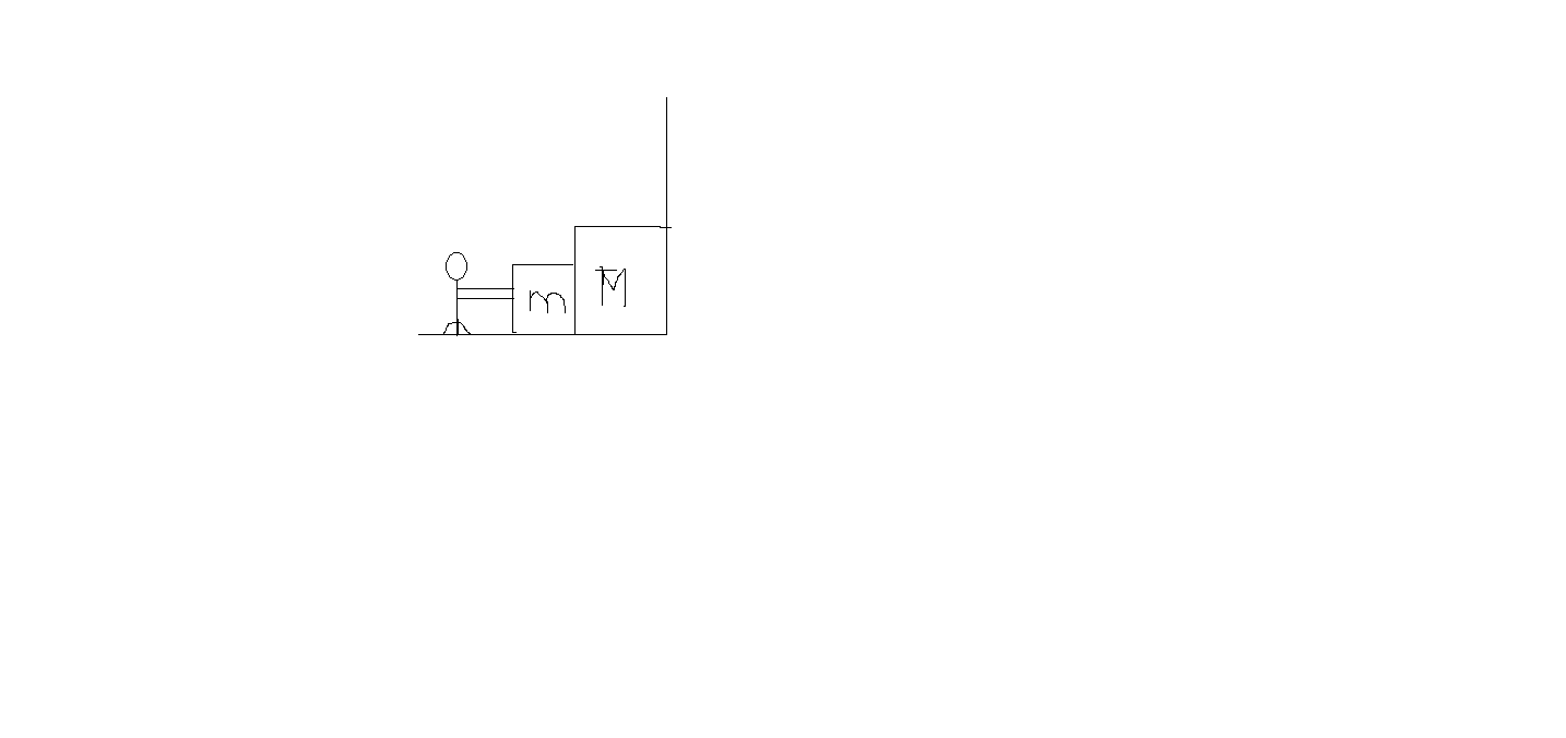 Question image for The person applies F force horizontally on the sm
