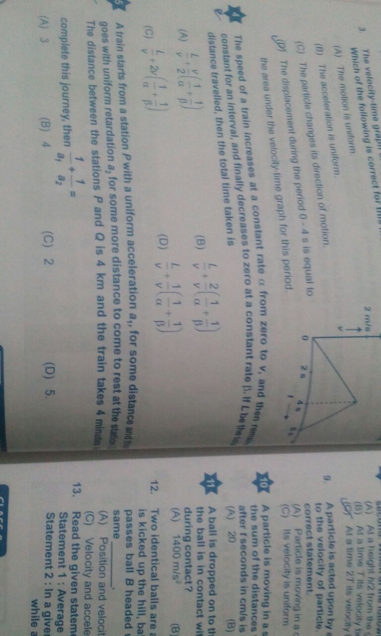Question image for A train starts from point p with uniform accelerat