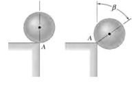 Question image for A uniform sphere of radius r is placed at corner