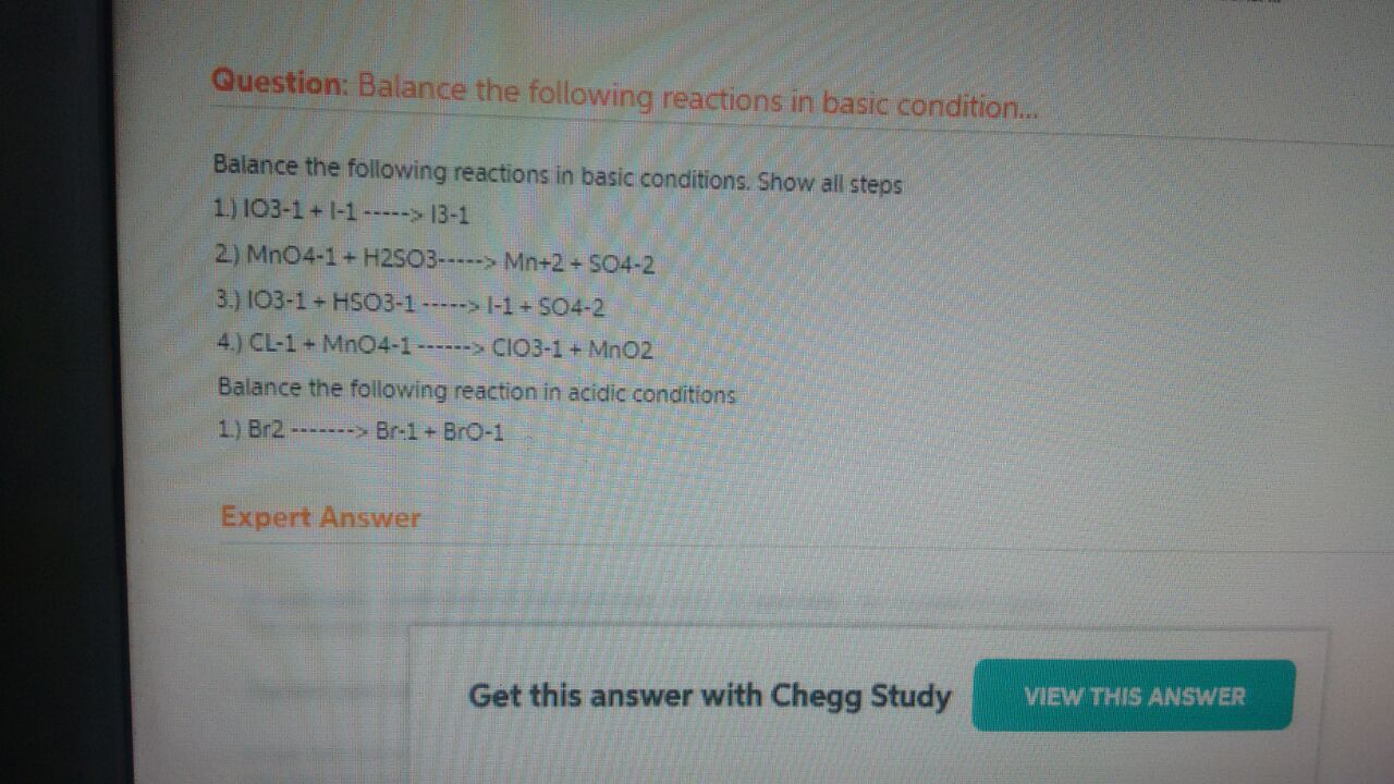 Question image for Please help me in balancing the equations in the i