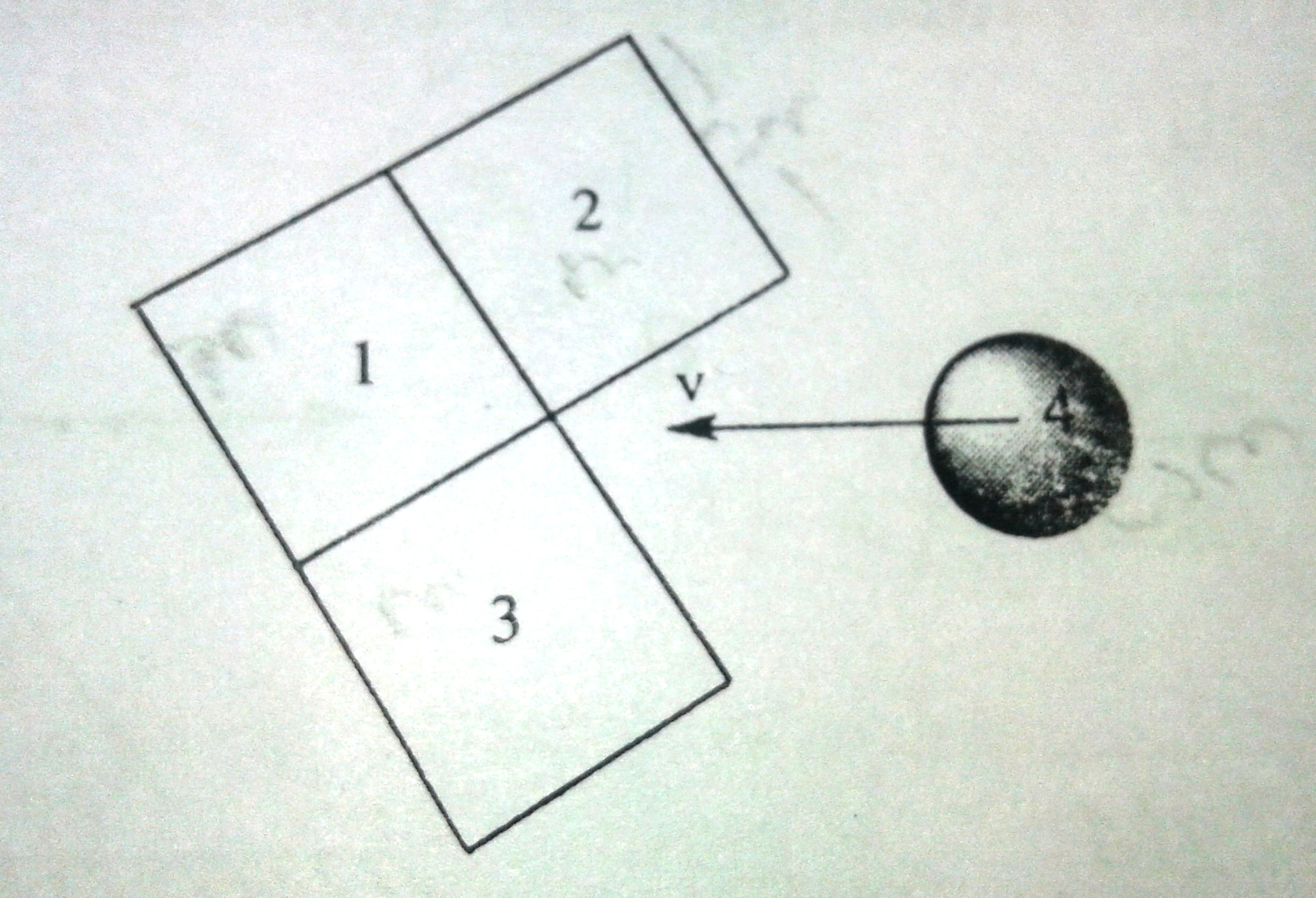 Question image for A smooth sphere impinges at a velocity v on a gro